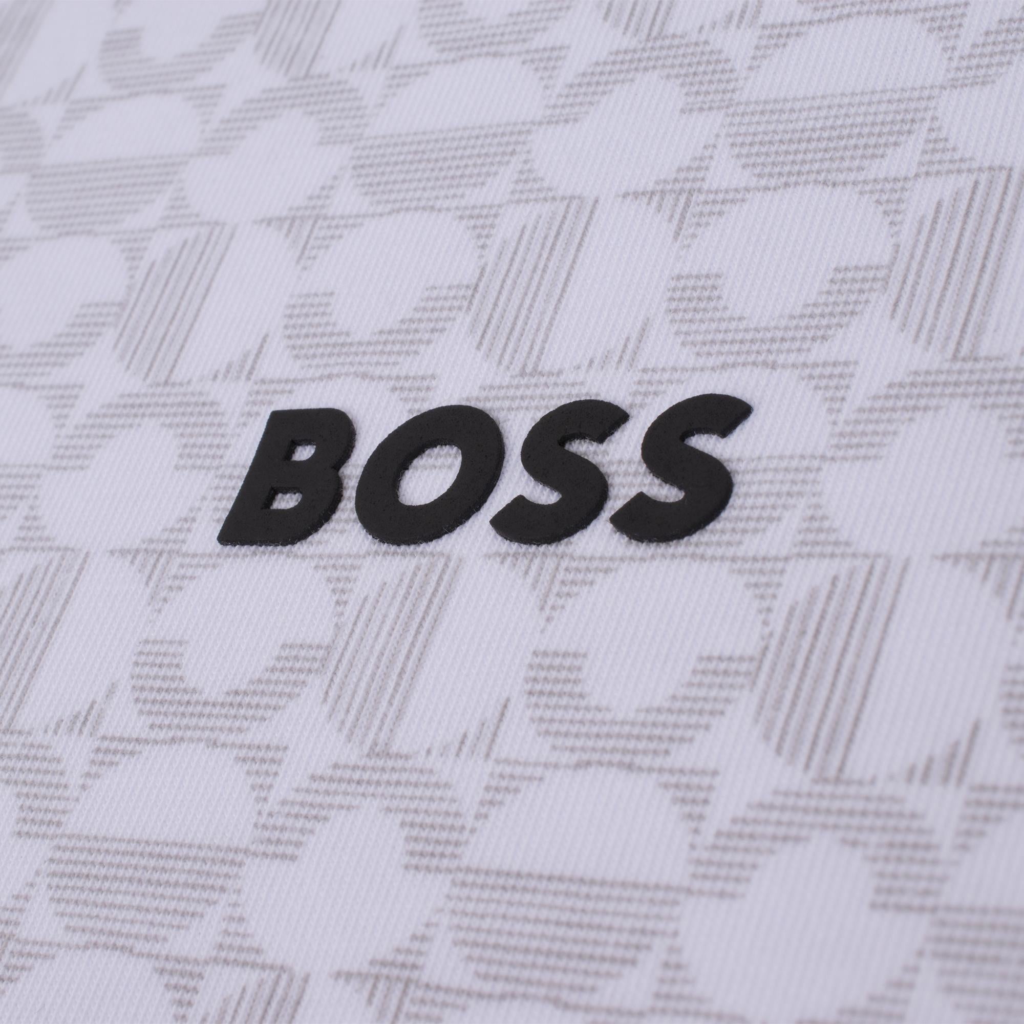 Boss Paddy Striped C Jaquard Mens Polo Shirt White